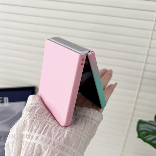 Capa de celular com gradiente de cor PC Skin Feel para Samsung Galaxy Z Flip 7 6 5 4 3 ZFlip5 Flip6 Flip7 FE, capa de proteção com janela grande, vermelha e preta, para Galaxy Z Flip4