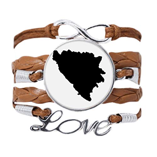 Bracelet carte Bosnie-et-Herzégovine en cuir, le bijou idéal pour vos voyages