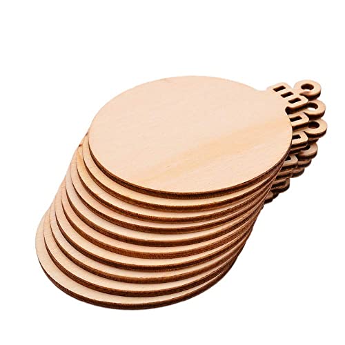 Wood Ornaments Slices,2.9 Inch Round Wooden Christmas Hanging Decoration Diy Craft Presents Gift,20Pcs,Xmas Gift #TOP2
