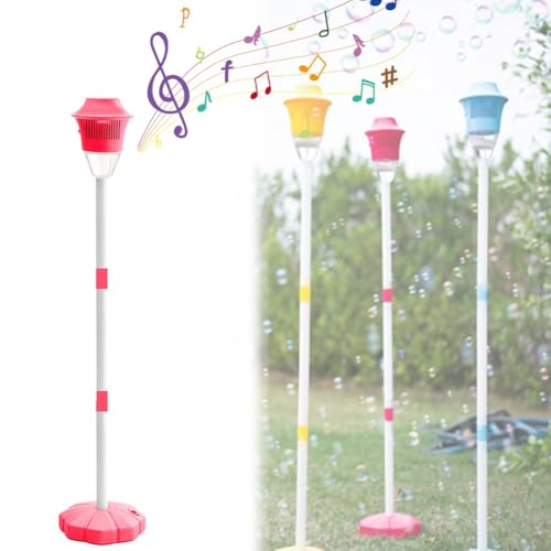 Image of Bubble Maker Stand, Outdoor Vertical Bubbles Machine for Kids, Rechargeable & Automatic Bubble Maker with Night Light and Music, for Wedding Birthday Picnic Camping Party(Style B)