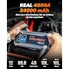 WOLFBOX 4000A Jump Starter,12V Car Battery Jump Starter with 65W Quick Charger & WOLFBOX MF50 Electric Air Duster-110000RPM Super Power Cordless Air Duster