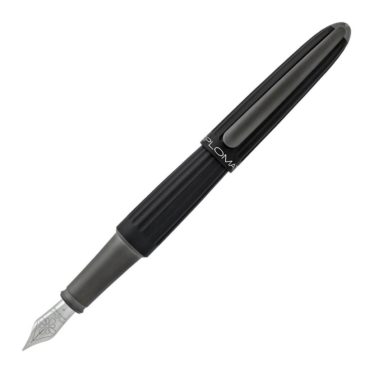 DiplomatD40301021 Aero Fountain Pen with Steel Extra Fine Nib - Black