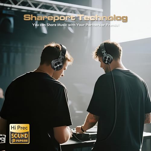 Image of PUPGSIS Wired Over Ear Headphones: Studio Monitor Headphones - Professional 50mm Drivers 40kHz DJ Stereo Headphones - 1 /4 to 3.5mm Audio Jack for Recording /Mixing /Podcast /Guitar /Keyboard