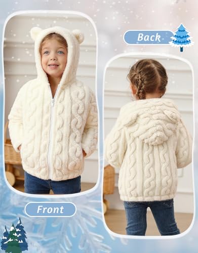 Image of Toddler Fleece Jacket Girls Warm Coats Winter Outerwear 2-6 Years
