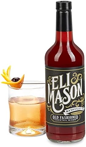 Eli Mason Classic Old Fashioned Cocktail Mixer – Small-Batch Whiskey Cocktail Mix Made with Real Cane Sugar & Premium Bitters – Craft Old Fashioneds at Home – Made in Nashville, Tennessee – 750 Milliliter Bottle