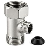 Bidet T Adapter,toilet faucet splitter 3 Way 7/8inch 3/8inch 7/8inch Plumbing Splitter,shower head splitter,Valve Hose Fitting for Shower Head Diverter Sprayer Faucet