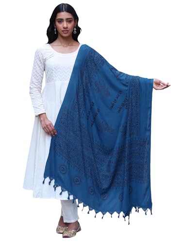 Prayer Shawl with Printed Hare Ram Hare Krishna Mantra - PolyCotton