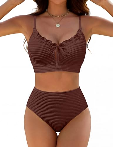 Image of BMJL Womens High Waisted Bikini Sets Tummy Control Swimsuit Swim Suit 2026