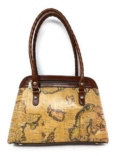 Image of Patricia Nash Leather Calvi Satchel, European Map