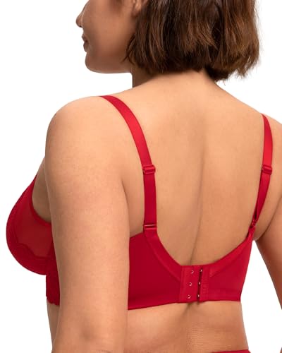 Image of HSIA Minimizer Bras for Women Large Bust Full Coverage Lace Plus Size Bra - Mermaid Scales