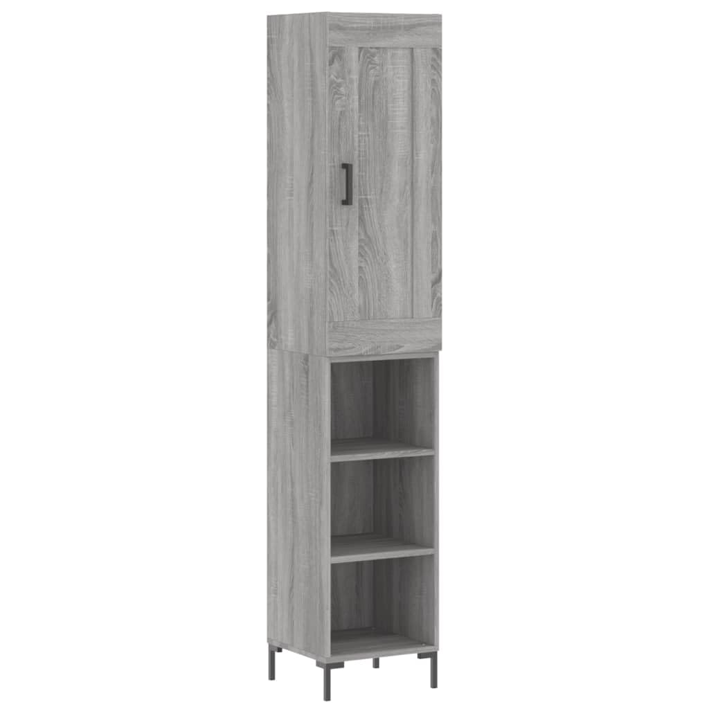 Sonoma - Armario de madera (34,5 x 34 x 180 cm), color gris