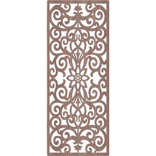 Image of Buel Decorative Pierced Fretwork Wood Wall Panels, 17 3 /8 inchW x 44 3 /8 inchH x 3 /8 inchT, Walnut