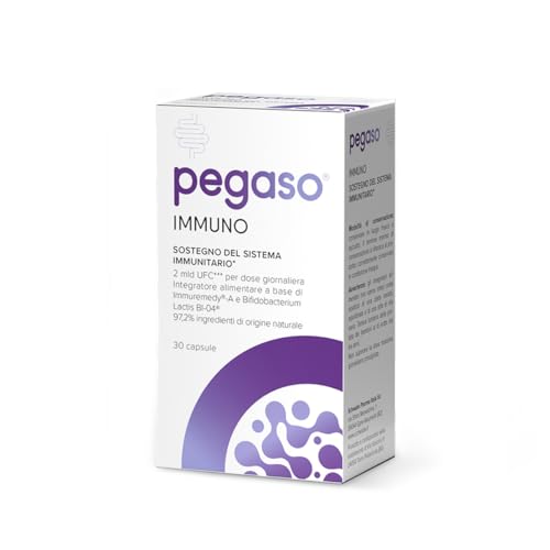 PEGASO IMMUNO 30 Capsule - Sostegno del Sistema Immunitario con IMMUNOREMEDY-A e Bifidocaterium lactis 2 mld UFC
