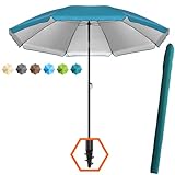 4smile Sonnenschirm Balkon + Sonnenschirm Schutzh&uuml;lle - SET in Pfauengr&uuml;n - UV50+ Sonnenschirm 180cm, Balkonschirm mit Knickfunktion, Gartenschirm, Sonnenschirm Strand