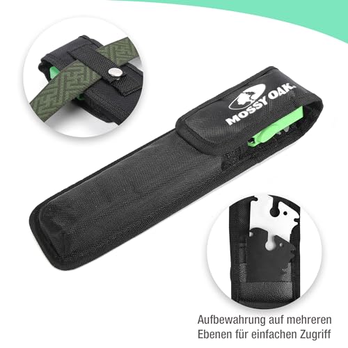 Mossy Oak 3 in 1 Handsäge Astsäge klappbar inkl. 3 scharfe Klingen aus Cr-V, Multifunktions Klappsäge für Garten,Glas, Fliesen, Holz, Metall, Kunststoff, Sägeblattlänge: 22 cm