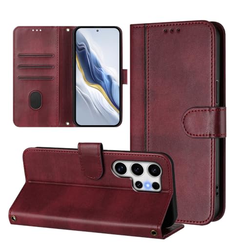 Étui cuir Samsung S26 Plus vin rouge idéal pour sécuriser votre smartphone au bureau