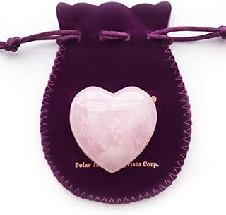Puffy Heart Hand-Carved of 100% Natural Rose Quartz Crystal Stone for Chakra Energy Healing, Meditation, Massage and Decoration
