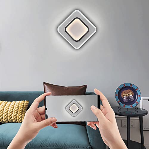 Aplique de pared LED de 10W y 6000K con pantalla acrílica cuadrada para dormitorio 3