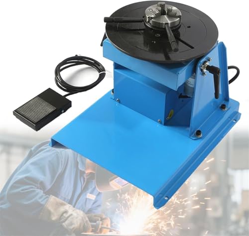 Rotary Welding Positioner with 65cm Chuck, Mini Welding Positioning Turntable Table for Cutting Grinding Assembly Testing, 0-90° Tilte Table Dia
