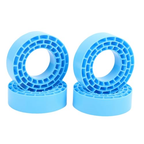 Julihai 1.55 Inch RC Tire Inserts, High Strength Silicone Double Layer Hollow Design, with Water Proof and Tear Proof, for Off Road RC Crawler Cars 4PCS (Blue)