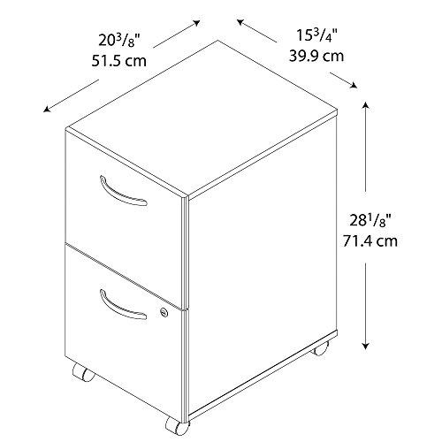 Bush Business Furniture Series C 2 Drawer Rolling File Cabinet in Hansen Cherry - Assembled, Mobile Document Storage for Home or Professional Office by Bush Furniture - Image 3