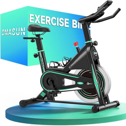 DMASUN Upgraded Exercise Bike for Home Use with LCD Display & Tablet Holder, Silent 0-100% Level Resistance Indoor Cycling Bike, Professional Stationary Bike with Comfortable Seat, 350/360LBS Capacity