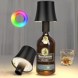 【Ganz aus Aluminium】Der Schirm und der Sockel der LED Akku Tischleuchte sind aus Aluminium gefertigt, das strukturiert, kratzfest und langlebig ist. Die kleine brutale Form der Weinflaschenlampe kombiniert Vintage und stilvollen Charme, perfekt für Schlafzimmer, Wohnzimmer, Restaurants, Bars, Partys und andere Szenen.
