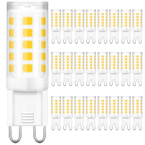 24 Pack G9 LED Light Bulb for Chandelier 40W Equivalent 4000K Natural White