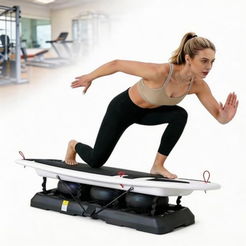 Máquina entrenadora de surf interior, tabla de equilibrio con simulador de surf, equipo de fitness casero para la estabilidad del core y el equilibrio, adecuado para aficionados al surf y esquí