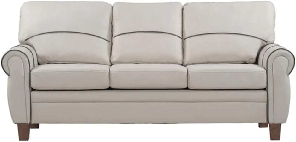 Retro Sofa PU Leather Upholstered Couch Furniture for Home Or Office Triple Seater(Sofa)(E)