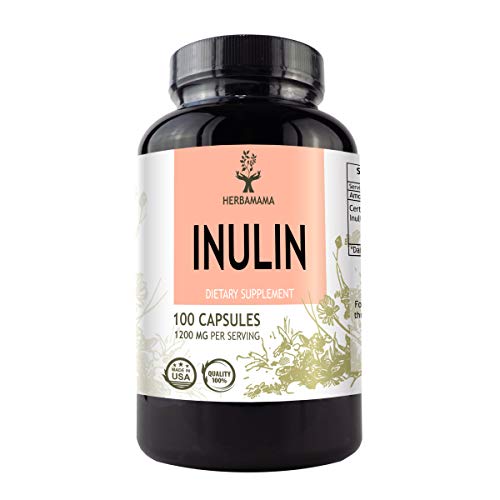 Inulin 100 Capsules 1200 mg | Filled with Organic Chicory Root Inulin Powder
