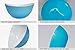 Honla 48 oz Large Salad Bowls,Set of 4 Big Plastic Bowls for Cereal,Pasta,Popcorn,Snacks,Serving Side Dishes,Dinner Parties,Oval Shape,2 Tone,Light Blue and White