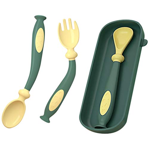 STOBOK Aprendizagem Bebê Garfo Colher Dobrável Talheres Utensílios de Aprendizagem Da Criança Do Beb