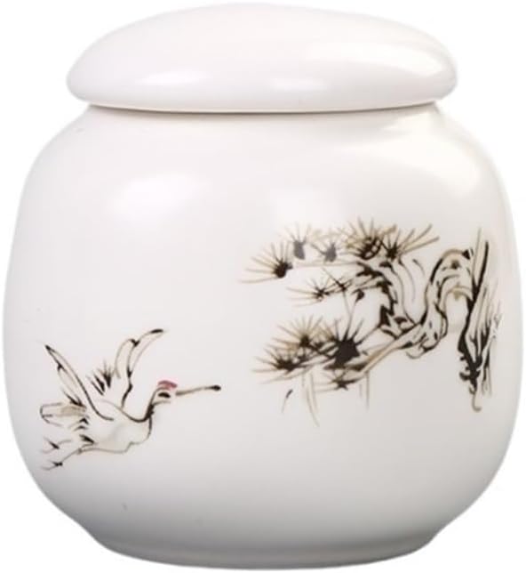 Tea Container Ceramic Mini Tea Canister Jar With Airtight Lid For Tea, Coffee, Nuts, Herb, Spice, Sugar(Yellow)