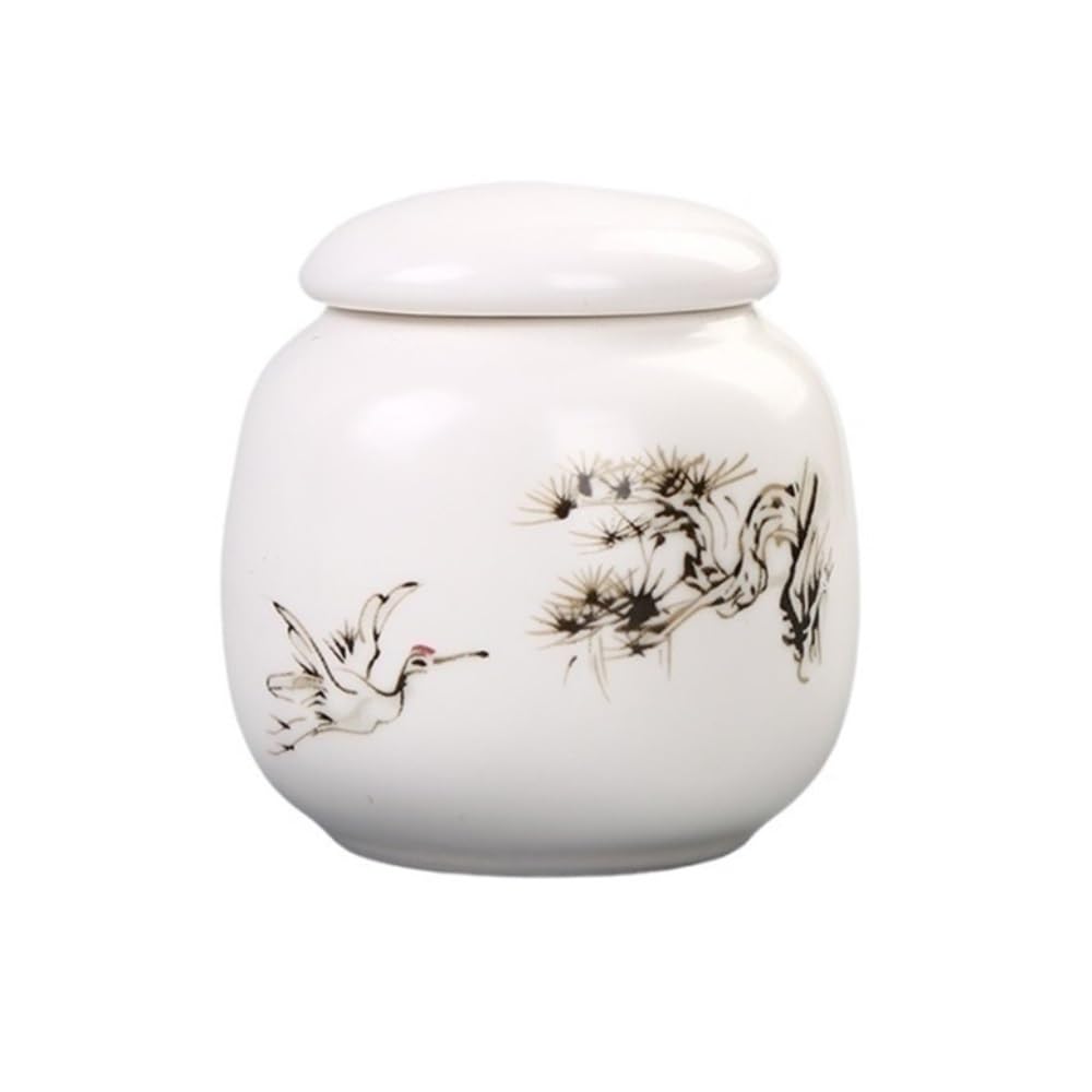 CHENGAIJIAN Tea Canister Ceramic Mini Tea Canister Jar With Airtight Lid For Tea, Coffee, Nuts, Herb, Spice, Sugar(Grey)