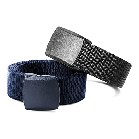 2 Pieces Nylon Canvas Belt for Men and Women Commuter All-match Automatic Buckle Belt Outdoors, Military Tactical Belt For Leisure Sports Cover