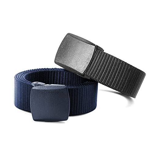 2 Stück Nylon-Gürtel für Männer und Frauen, für Pendler, All-Match, automatische Schnalle, Gürtel im Freien Cover