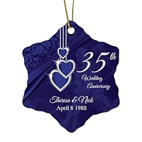 Amazon.com: Keepsake 50th Gold Wedding Anniversary Ornament : Home ...