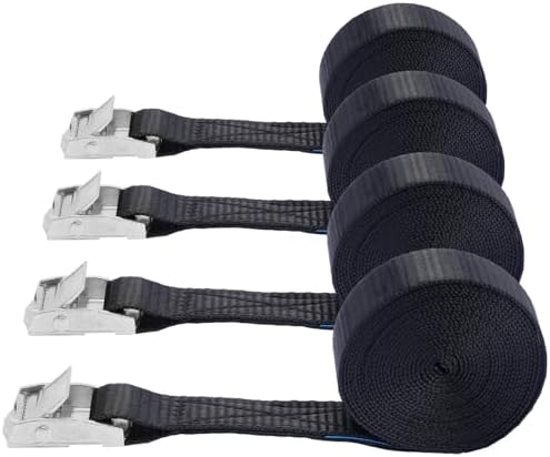 Cam Buckle Lashing Straps 4-Pack 1"x10 Ft – Black view 8