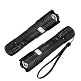 Led Rechargeable Flashlight-SJTKJ Super Bight Handheld Flashlights with 5 Modes, 2 Packs Zoomable...