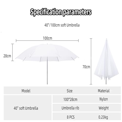 Parapluie blanc translucide Godox UB008 100 cm diffuseur souple studio - 2