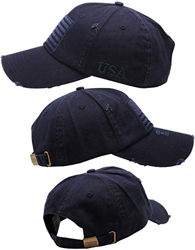 Image of Antourage American Flag Unisex Baseball Hat for Men and Women | USA Flag Mesh Snapback Flat Visor Cap + 2 Patriotic Patches