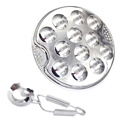 LABRIMP Snail Dish Plate Escargot Plate Baking for Snails Food Grade Steel for Home Restaurant