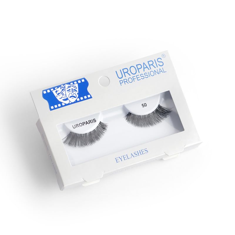 Uroparis 50 Eyelashes for Women — Tapered Handmade Eye Lashes | Lightweight False Lashes with Premium Virgin Hair | Invisible Band | For Glam Look & Enhance Beauty (Black) - 1 Pair-picture-19