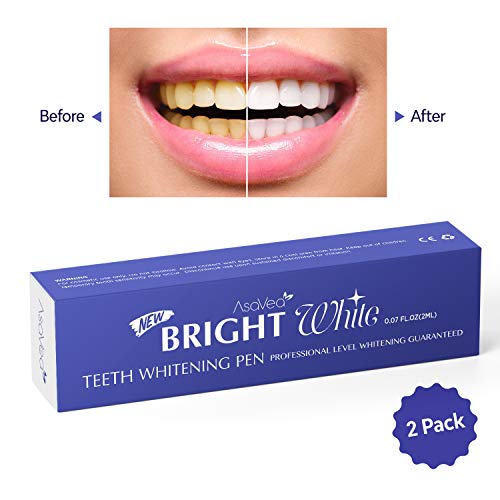 AsaVea Teeth Whitening Pen, 2 pens, More Than 20 Uses, Effective, Painless, No Sensitivity, Travel Friendly, Easy to Use, Beautiful White Smile, Natural Mint Flavor