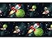 Produktbild wandmotiv24 Bordüre Rakete im Weltraum 260cm Breite - Vlies Borte Tapetenbordüre Bordüren Borde Wandborde Kinder Weltall Space M0010