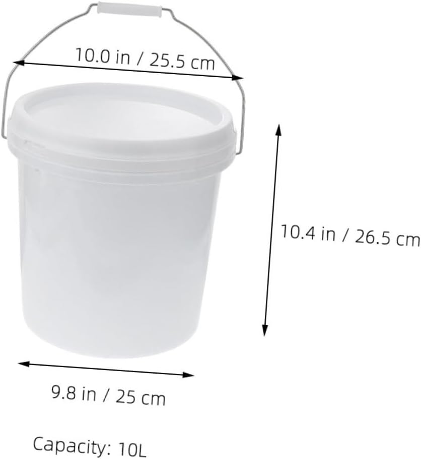 Luxshiny 2pcs Round Hand Held Bucket with Lid Multi Functional Paint Bucket for Outdoor Use Sturdy and Liquid Storage Leak and Portable Storage