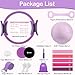 Hoedia Pilates Kit for Women, Pilates Equipment Ring and Ball Set with Resistance Bands, Yoga Strap, Core Sliders, Socks, Bag & Guide for Starter Home Workout Fitness Gym Essentials, Purple