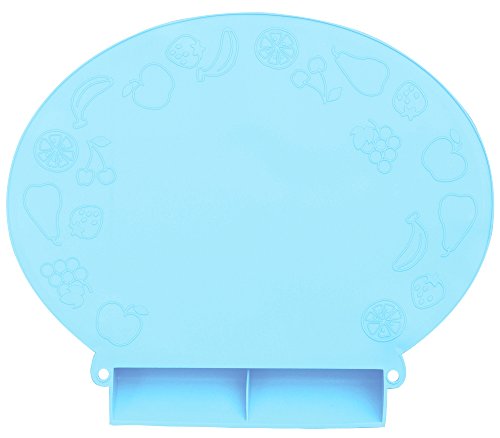 Smart Start スマートダイナーII 8個の吸盤でしっかり安定 お食事マット 食べこぼしキャッチポケット付(厚手) ブルー 1個 (x 1) 16535319