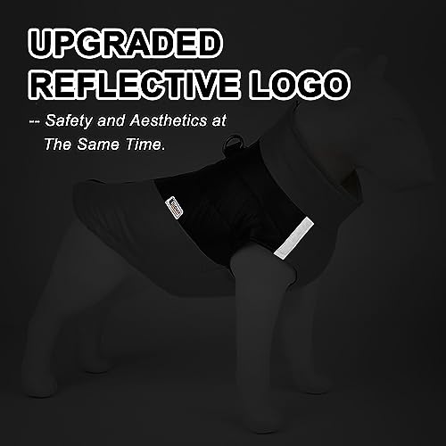 Hundemantel wasserdicht Winddicht Haustier warme Jacke Outdoor, Rollkragen Outfit Weste kalten Winter Kleidung für mittelgroße Hunde - weiche Dicke Baumwolle gefüttert, mit Geschirr D-Snap, Grau 4XL